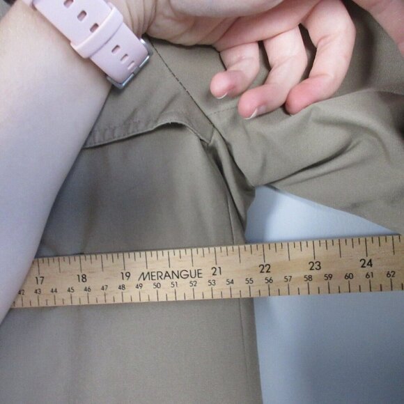 ROC Men Trench Coat Double Breasted Belted Long Jacket Overcoat 40R Khaki 1596 - Picture 14 of 16